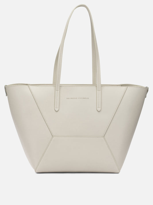 Large bags 100% calf leather  White - Brunello Cucinelli Women | PLP | VIETTI Online Store 
