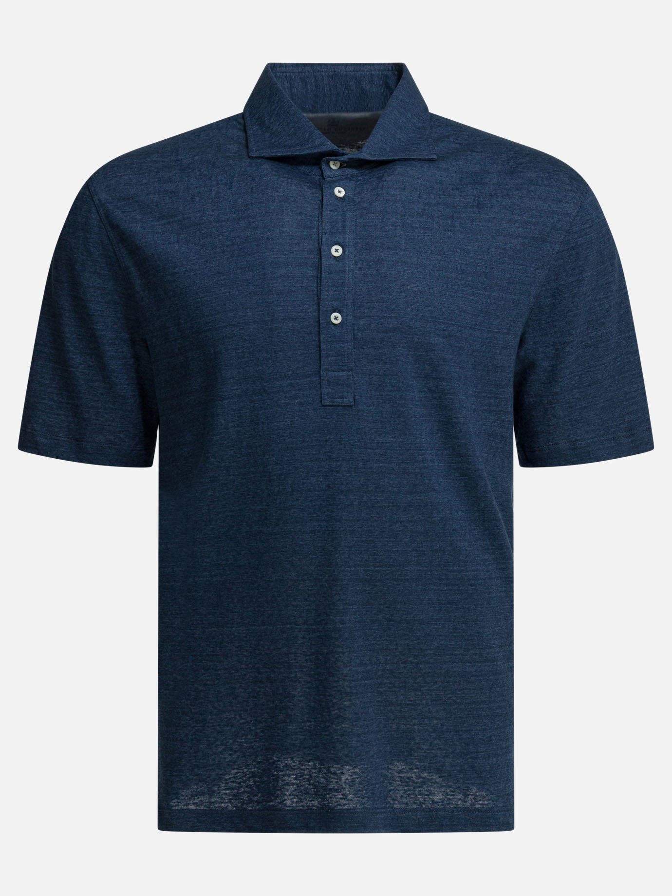 Polo shirts with buttons Solid colour  Blue - Brunello Cucinelli Men | PDP | VIETTI Online Store | thumbnail