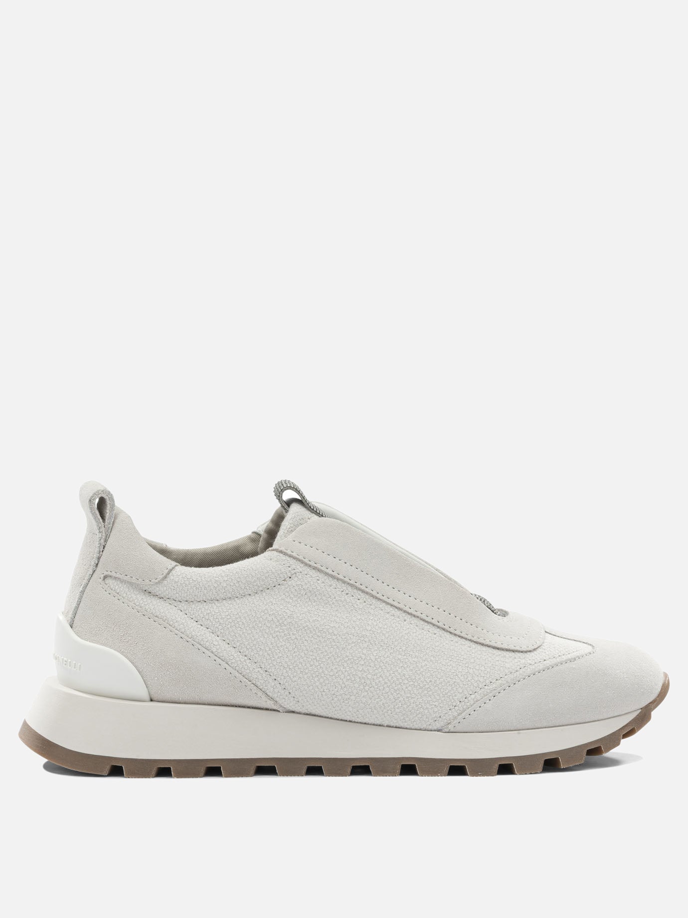 Sneaker basse 63% cotton 37% linen - 100% rubber  Grigio - Brunello Cucinelli Donna | PDP | VIETTI Online Store | Zoom-Modal
