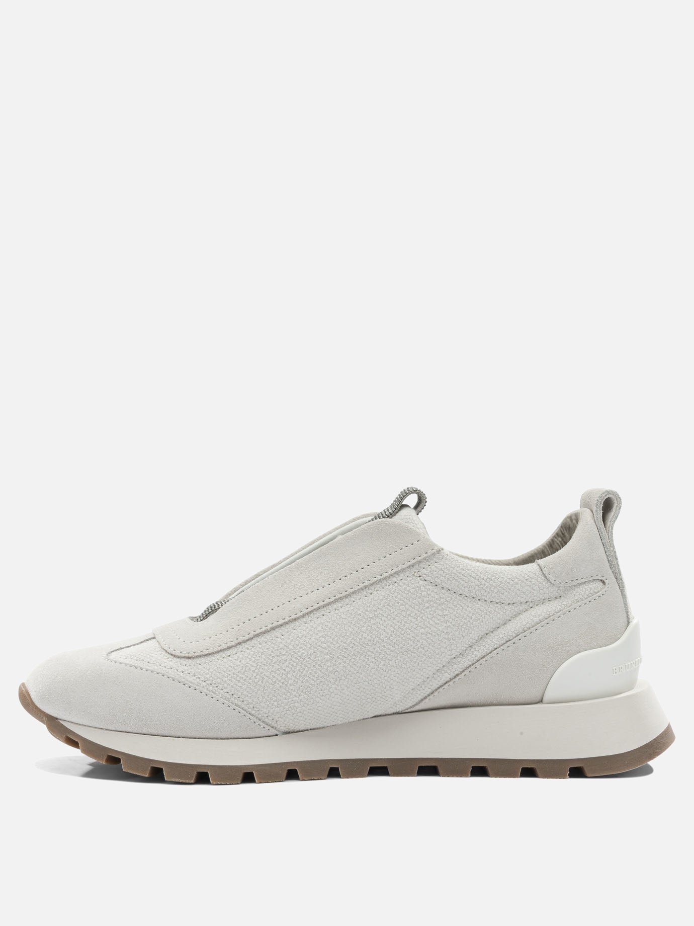 Sneaker basse 63% cotton 37% linen - 100% rubber  Grigio - Brunello Cucinelli Donna | PDP | VIETTI Online Store | thumbnail_3