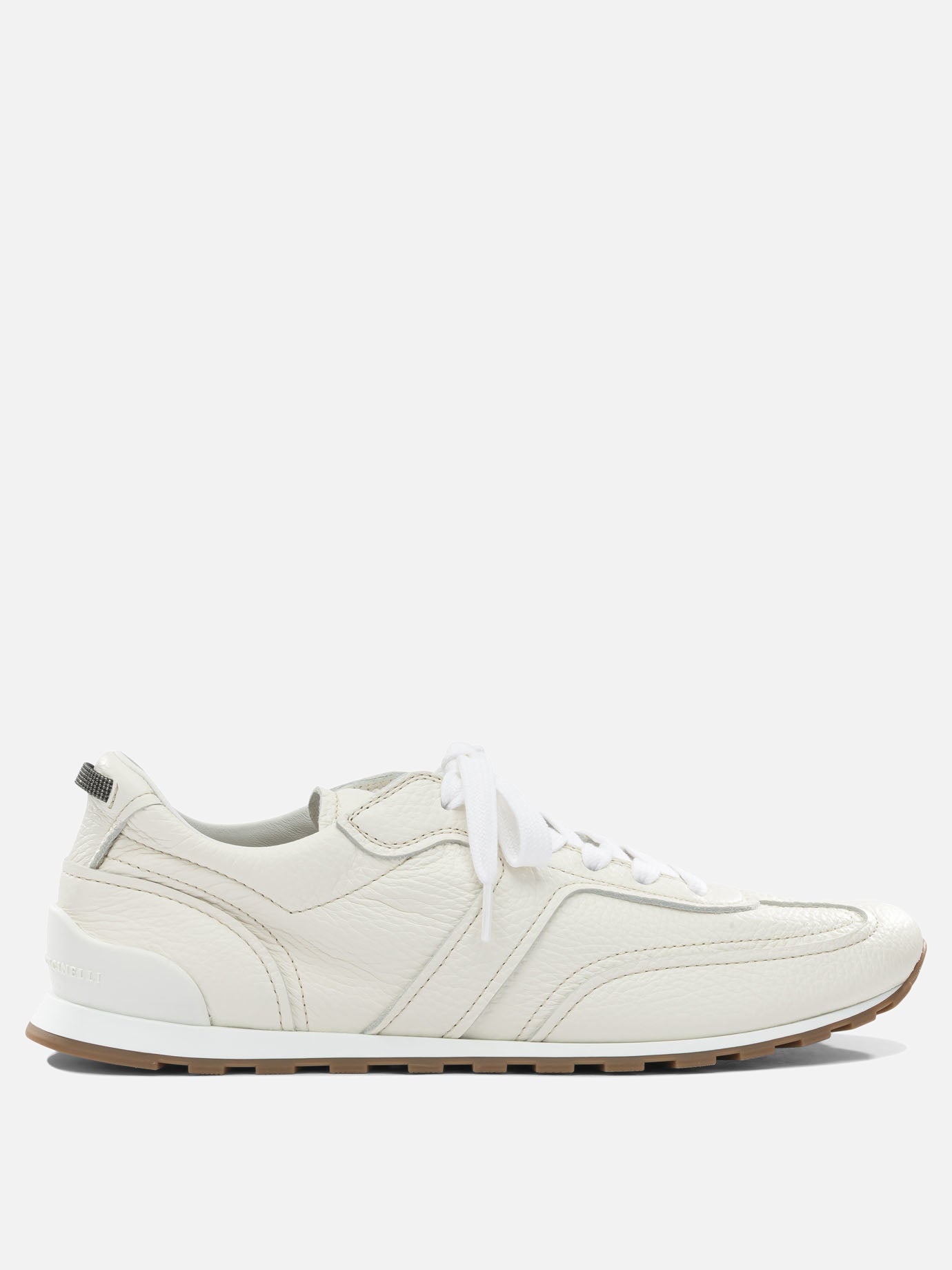 Sneaker basse 100% leather - 100% rubber  Bianco - Brunello Cucinelli Donna | PDP | VIETTI Online Store | Zoom-Modal
