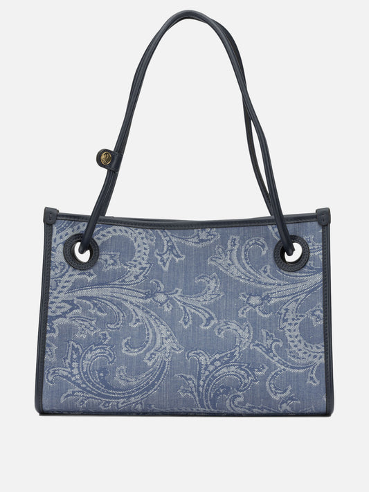 Medium bags 83% cotton 16% polyamide 1% elastane - Other fabric: 100% leather  Blue - Etro Women | PDP | VIETTI Online Store 

