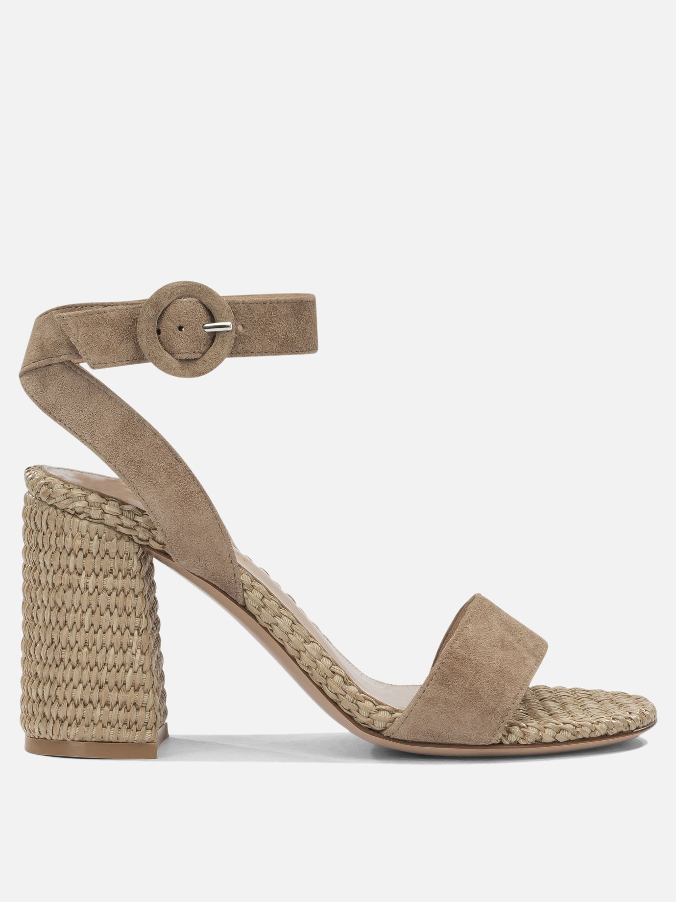 Heeled sandals 100% suede leather - 100% suede leather  Beige - Gianvito Rossi Women | PDP | VIETTI Online Store | thumbnail