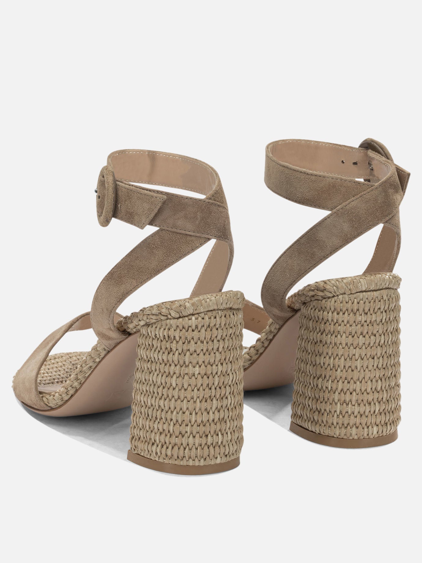 Heeled sandals 100% suede leather - 100% suede leather  Beige - Gianvito Rossi Women | PDP | VIETTI Online Store | thumbnail_4