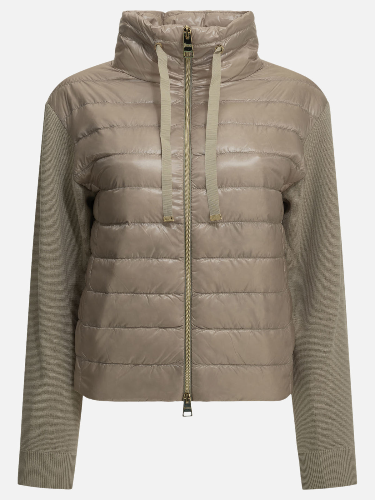 Herno Cotton and Ultra-light nylon short down jacket Beige - VIETTI