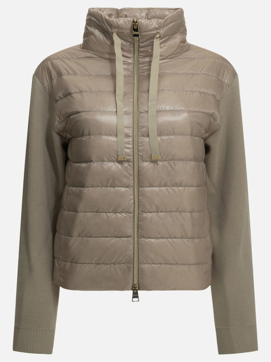 Herno Cotton and Ultra-light nylon short down jacket Beige

