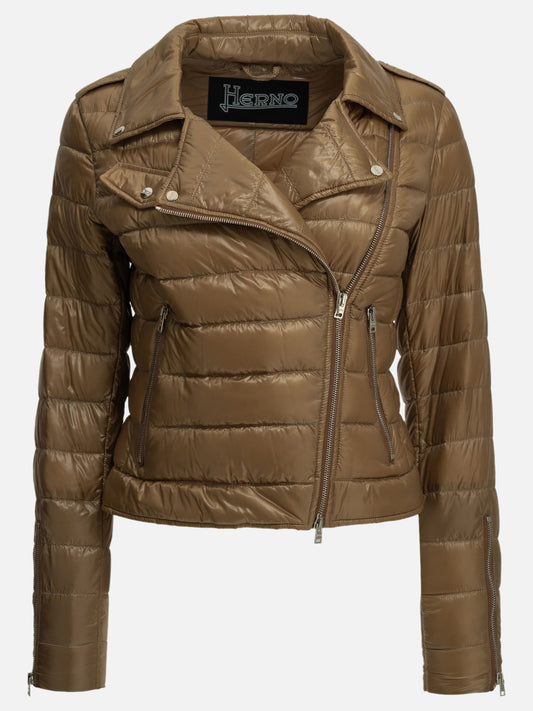 Herno Ultra-light nylon short down jacket Brown

