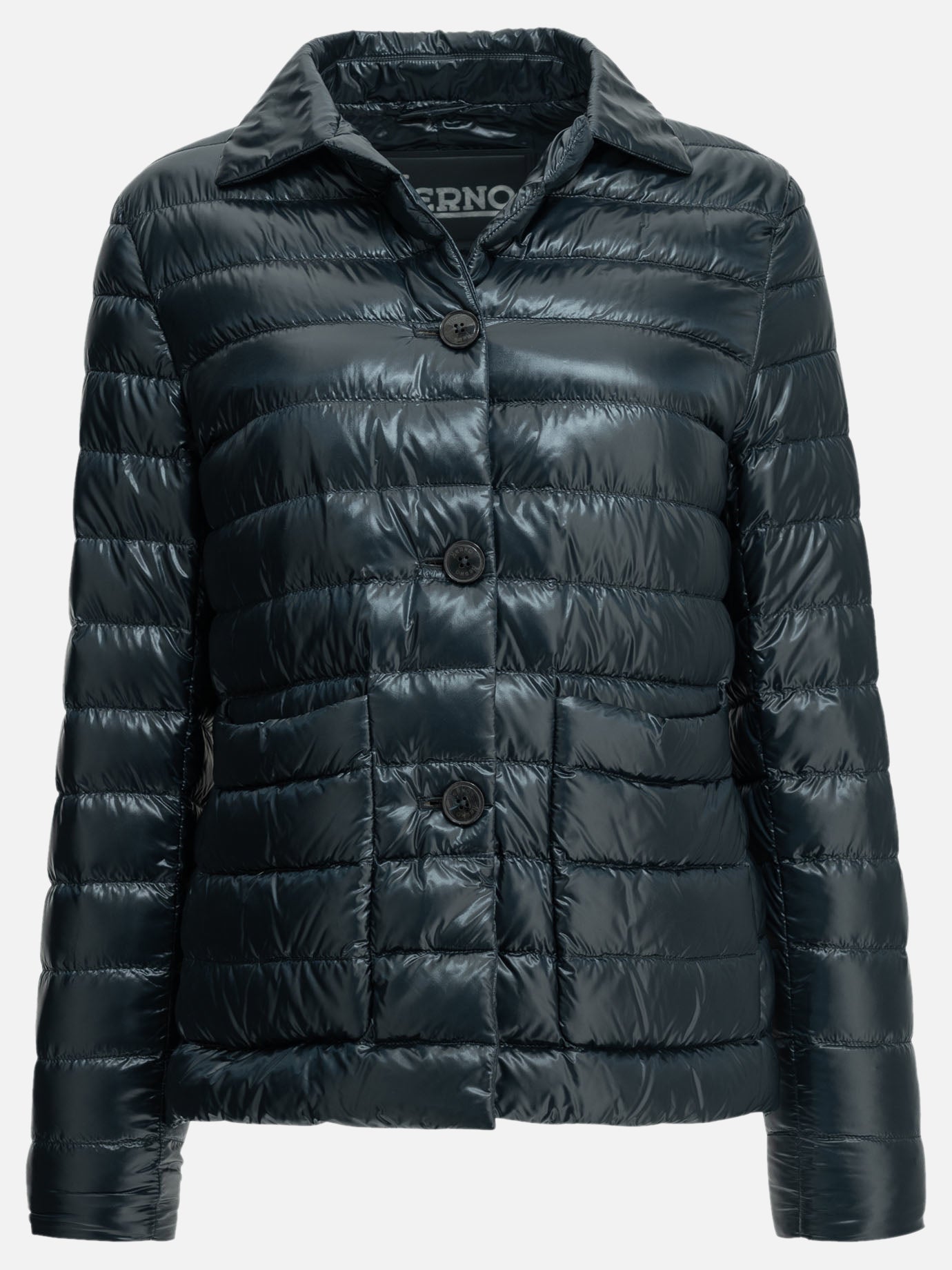 Herno Ultra-light nylon short down jacket Blue

