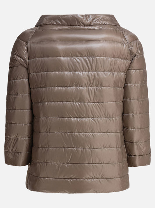 Herno Reversible short down jacket made of ultra-light nylon Beige

