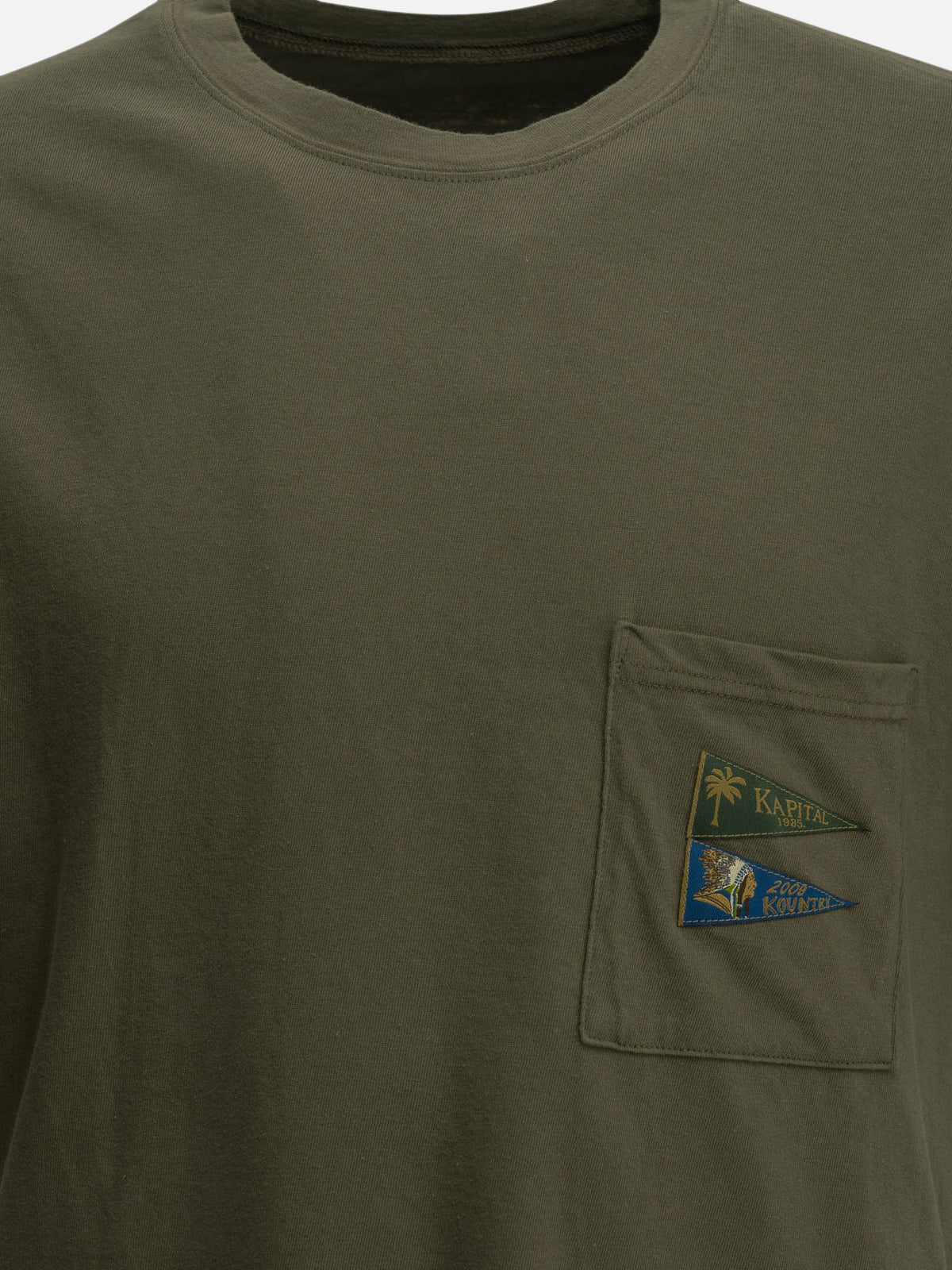 KAPITAL "Pennant" Crew-Neck T-Shirt Green - VIETTI