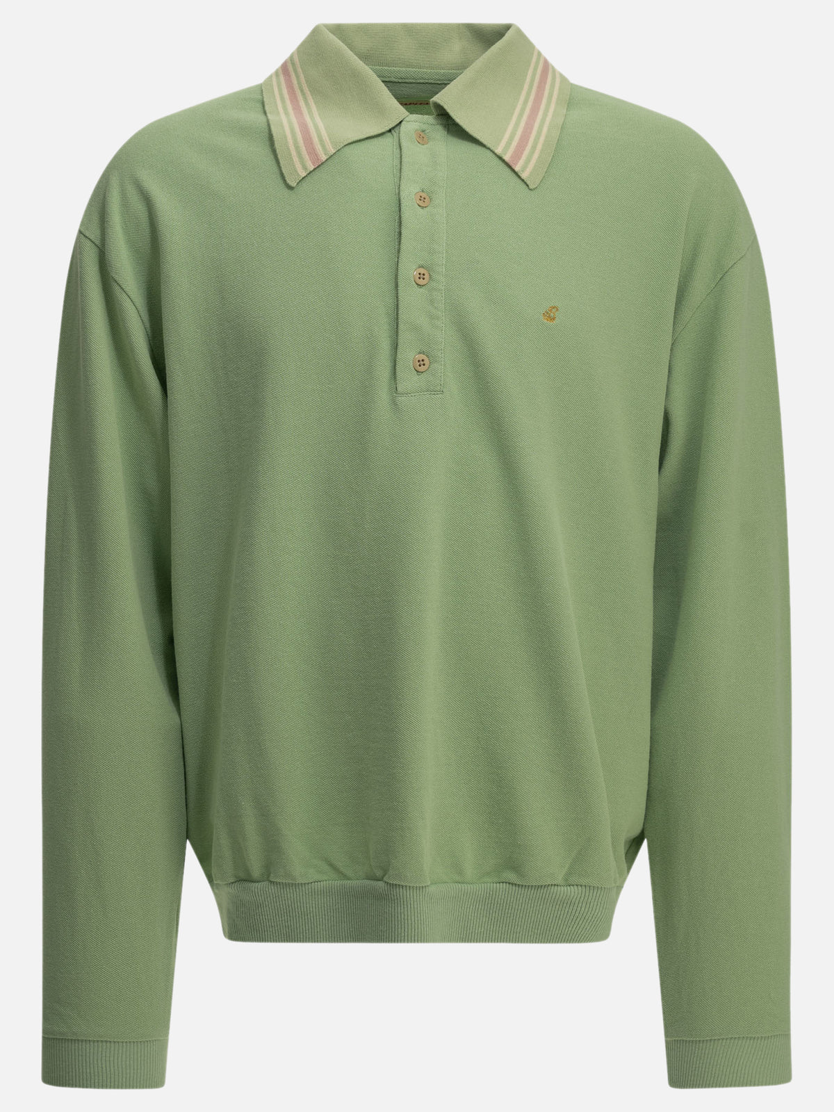KAPITAL Polo shirt with buttons and logo Green

