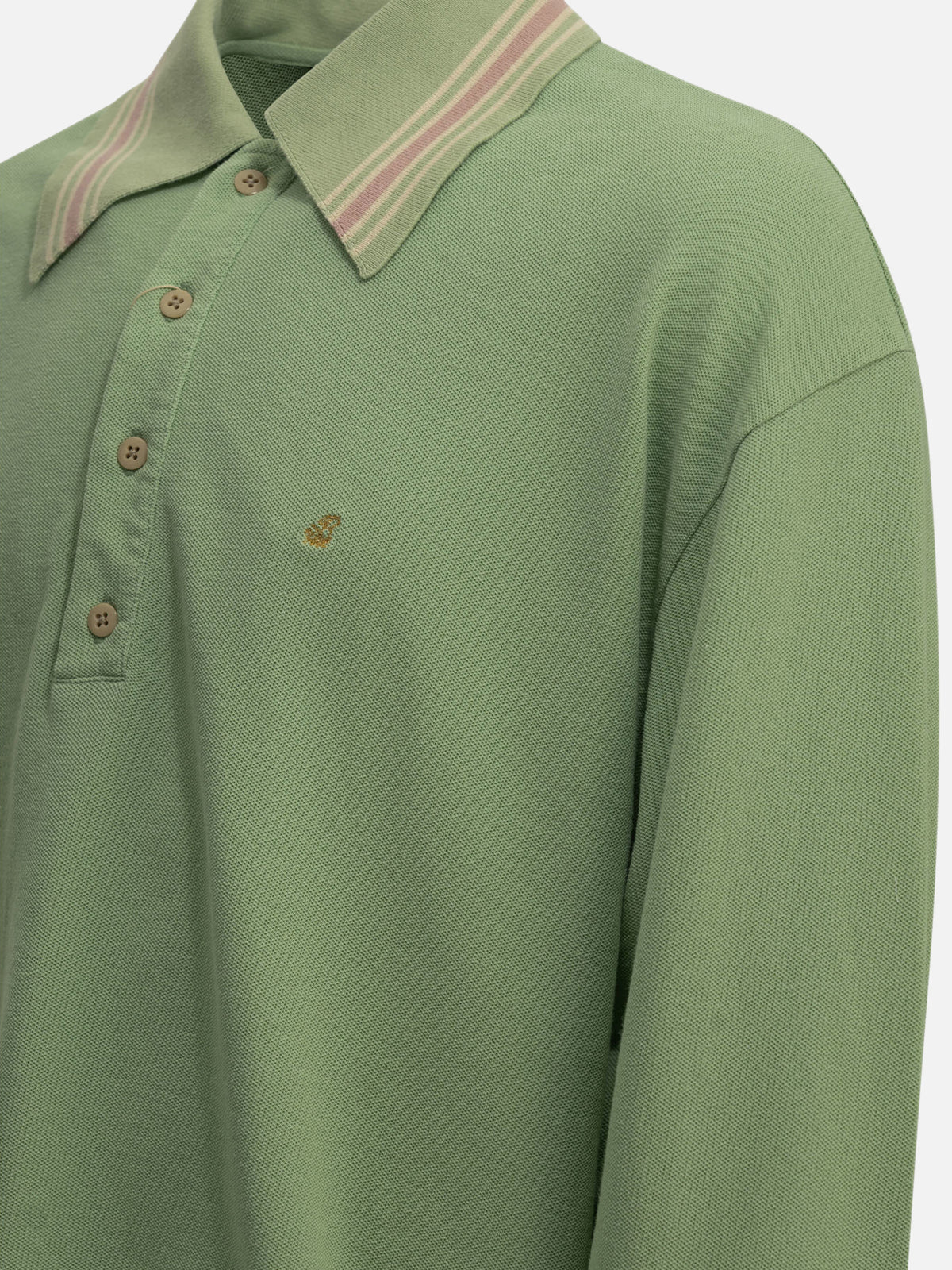 KAPITAL Polo shirt with buttons and logo Green - VIETTI