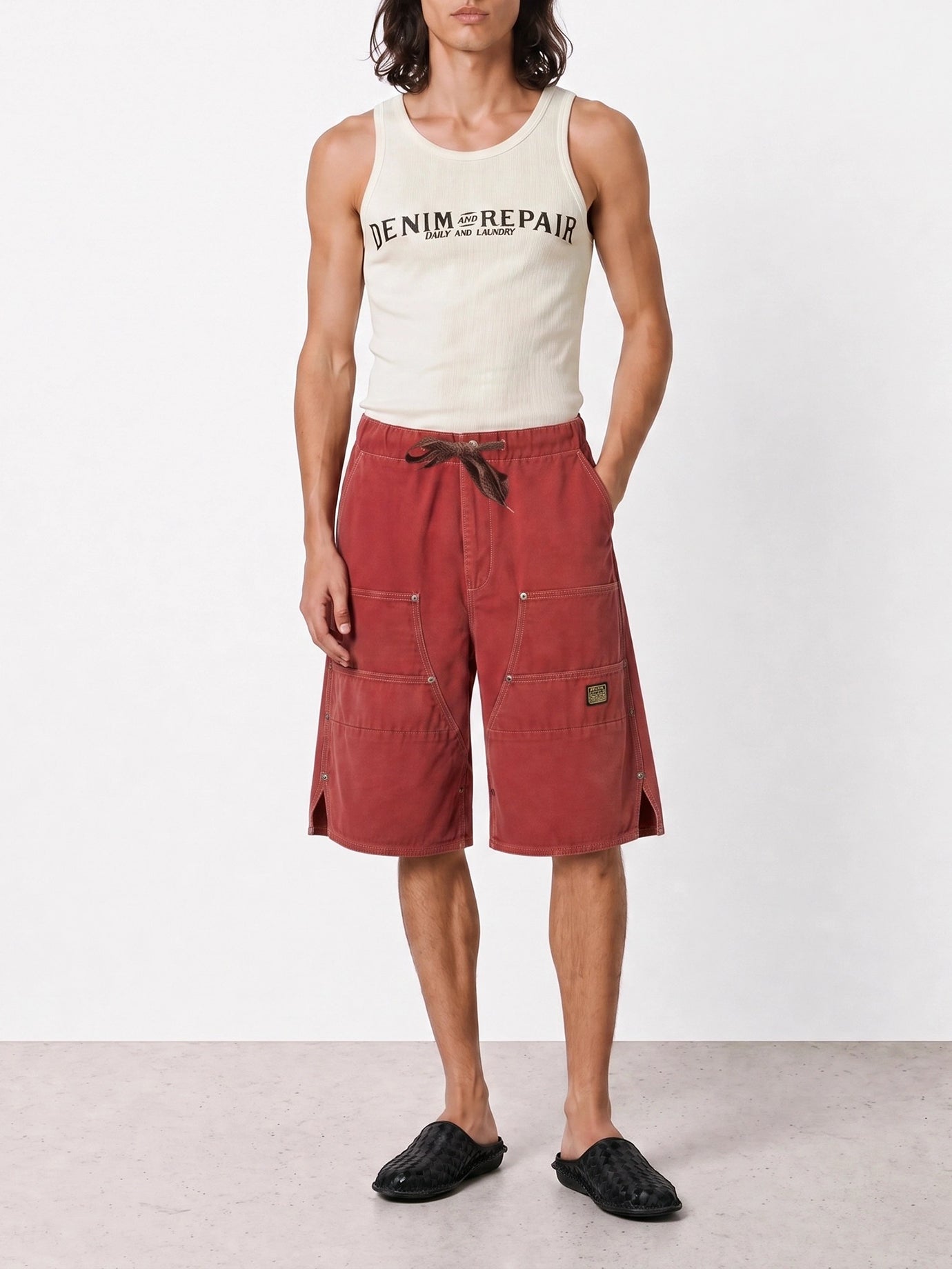 Utility shorts Solid colour  Red - KAPITAL Men | PDP | VIETTI Online Store | Zoom-Modal_2
