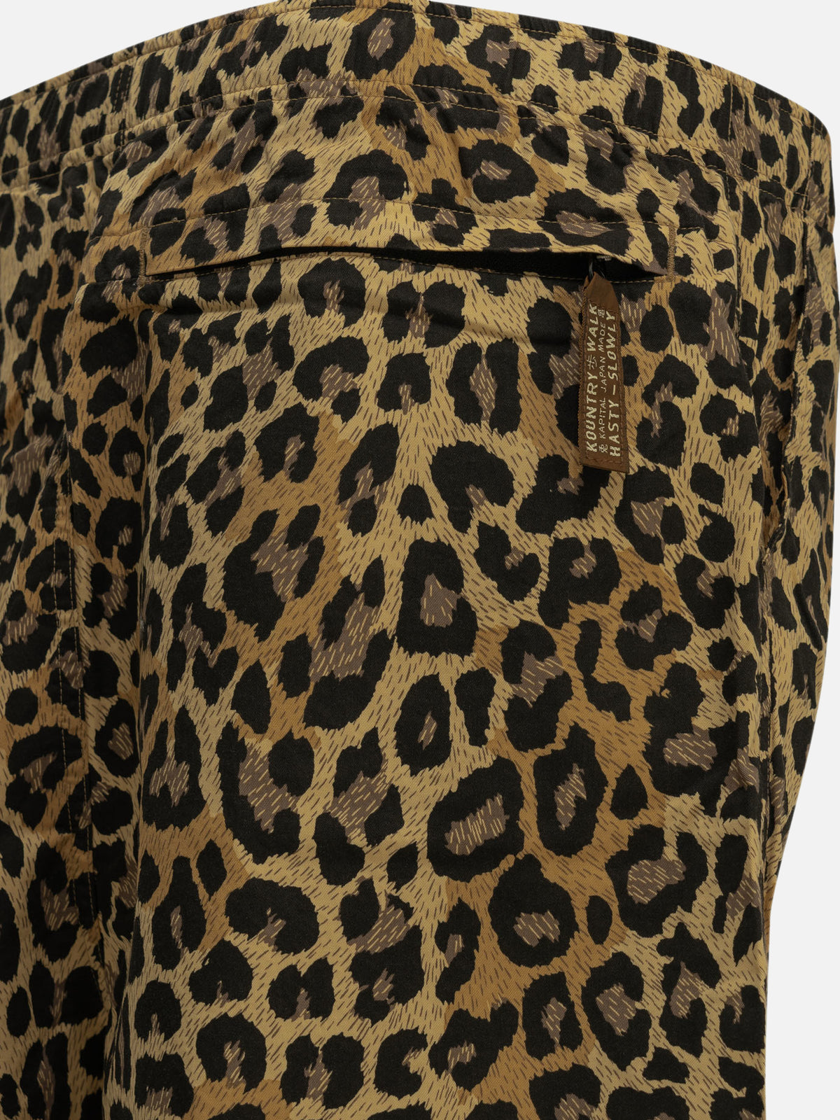 KAPITAL "Burberry Leopard" Shorts with Laces Beige - VIETTI