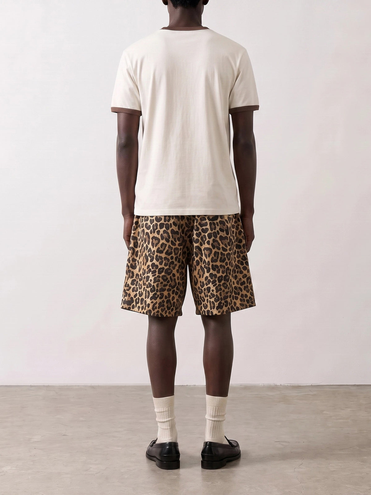 KAPITAL "Burberry Leopard" Shorts with Laces Beige - VIETTI