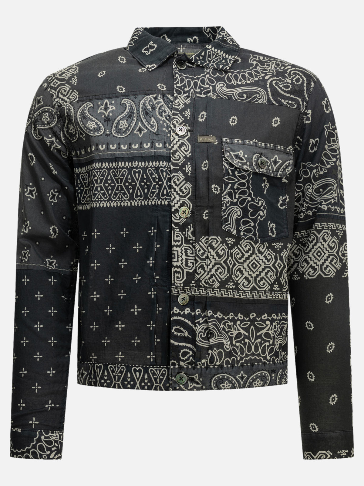 KAPITAL Giacca leggera "Bandana Patchwork" Nero - VIETTI