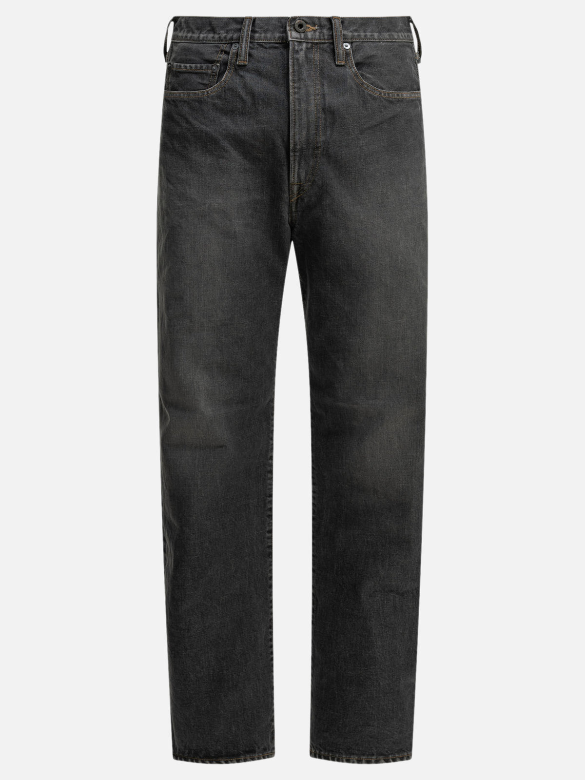 KAPITAL "BLKxBLK Denim 5P MONKEY TH" Wide-Leg Jeans Blue - VIETTI