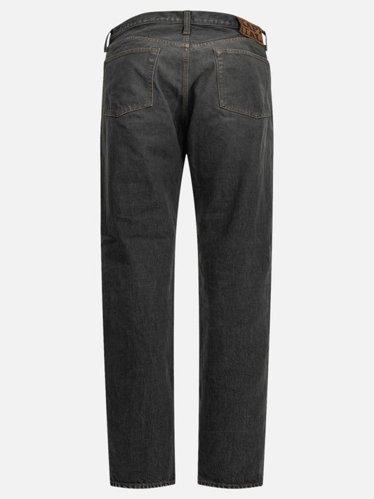KAPITAL "BLKxBLK Denim 5P MONKEY TH" Wide-Leg Jeans Blue

