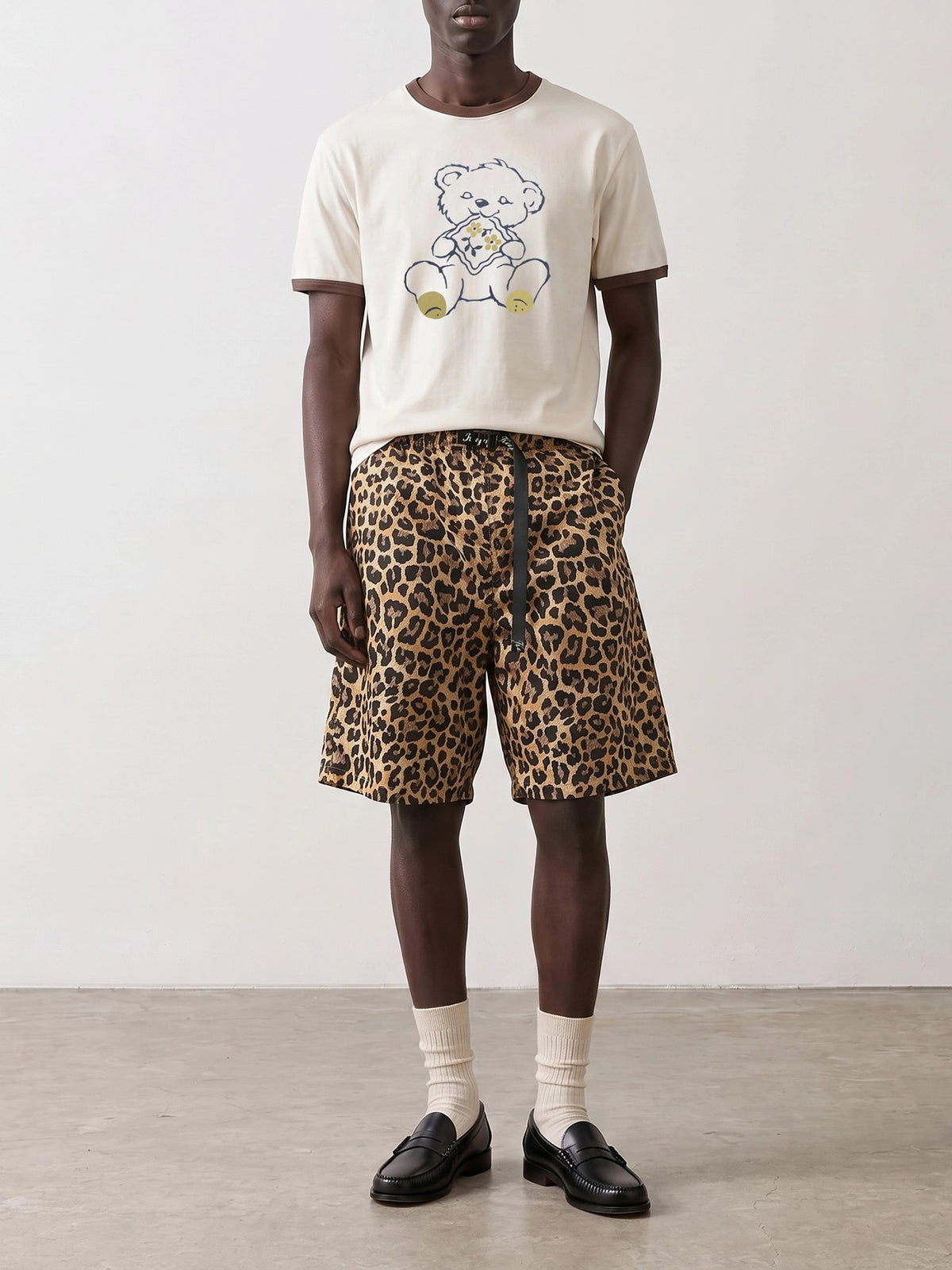 KAPITAL "Peckish Little Bear" Crew-Neck T-Shirt White - VIETTI