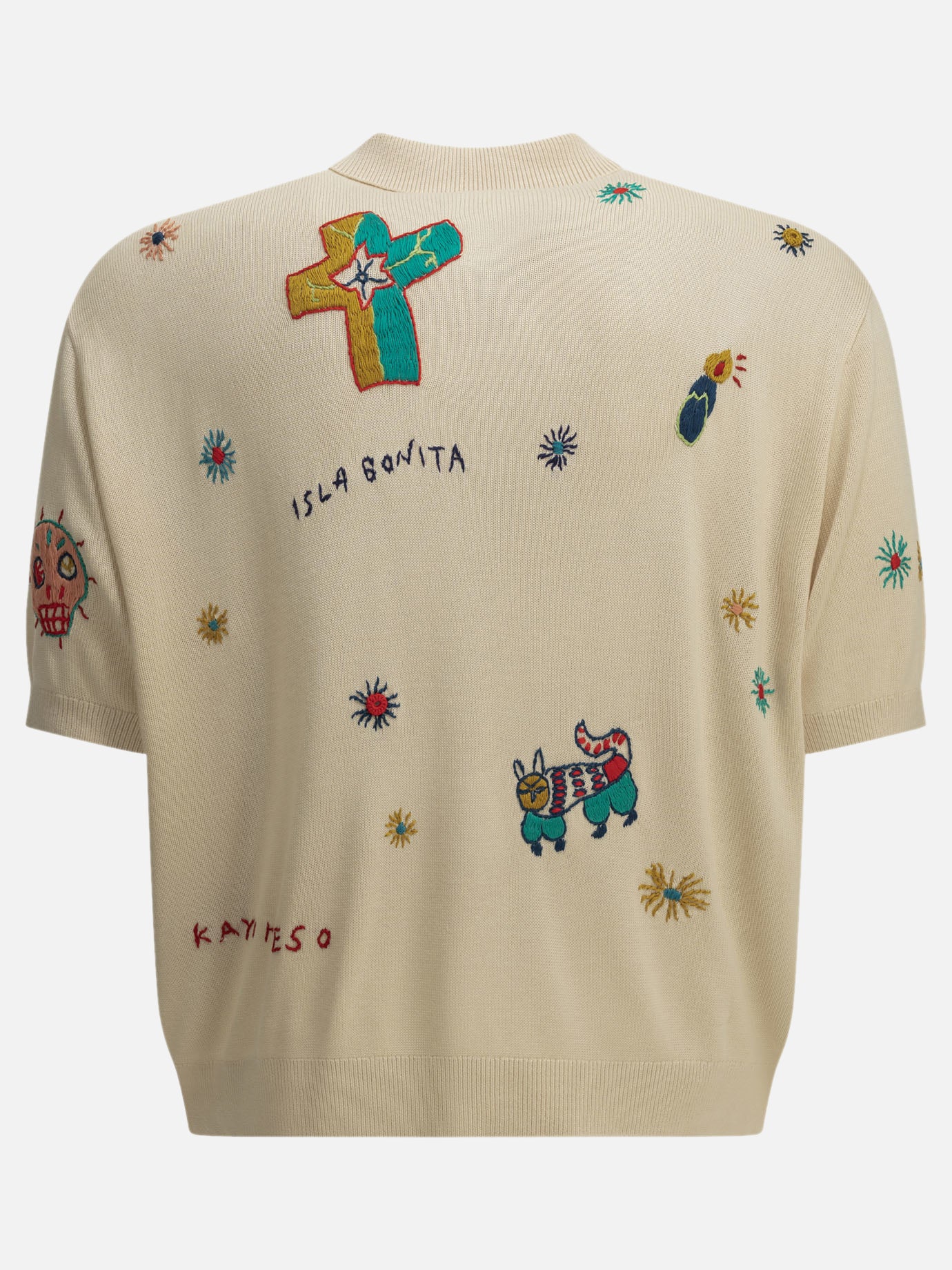 Polo shirts with buttons Textured knit  Beige - KAPITAL Men | PDP | VIETTI Online Store | Zoom-Modal_2
