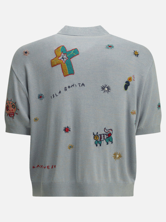 Polo shirts with buttons Textured knit  Light blue - KAPITAL Men | PLP | VIETTI Online Store | 2
