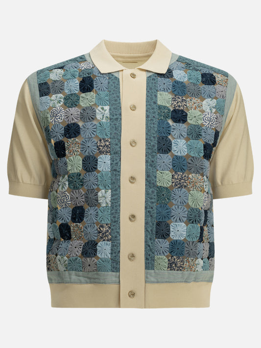 Polo shirts with buttons Textured knit  Blue - KAPITAL Men | PLP | VIETTI Online Store 
