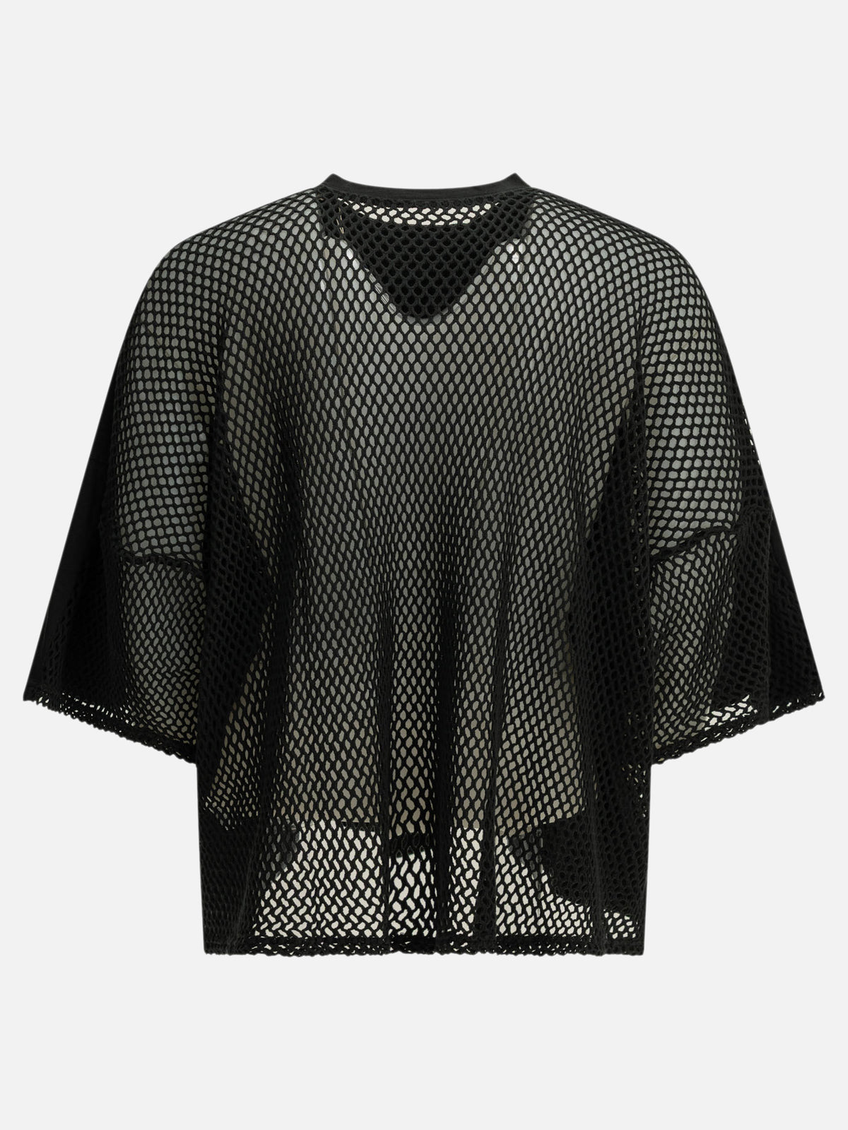 KAPITAL "Huge T Denim Repair" Crew Neck T-Shirt Black - VIETTI