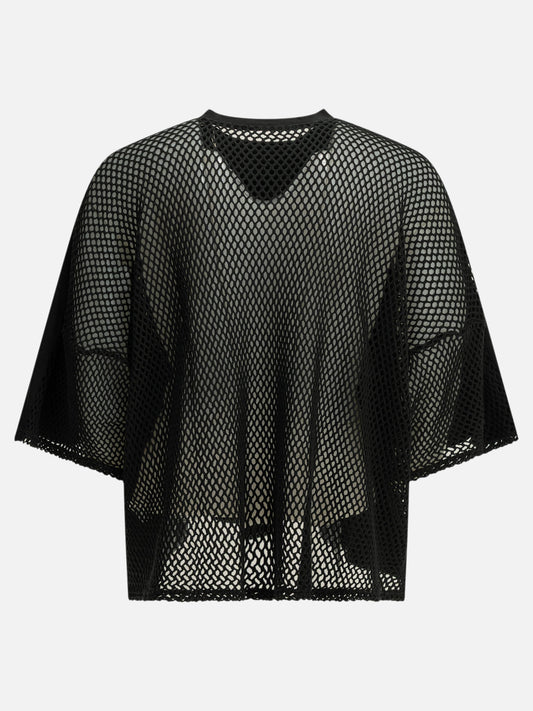 KAPITAL "Huge T Denim Repair" Crew Neck T-Shirt Black

