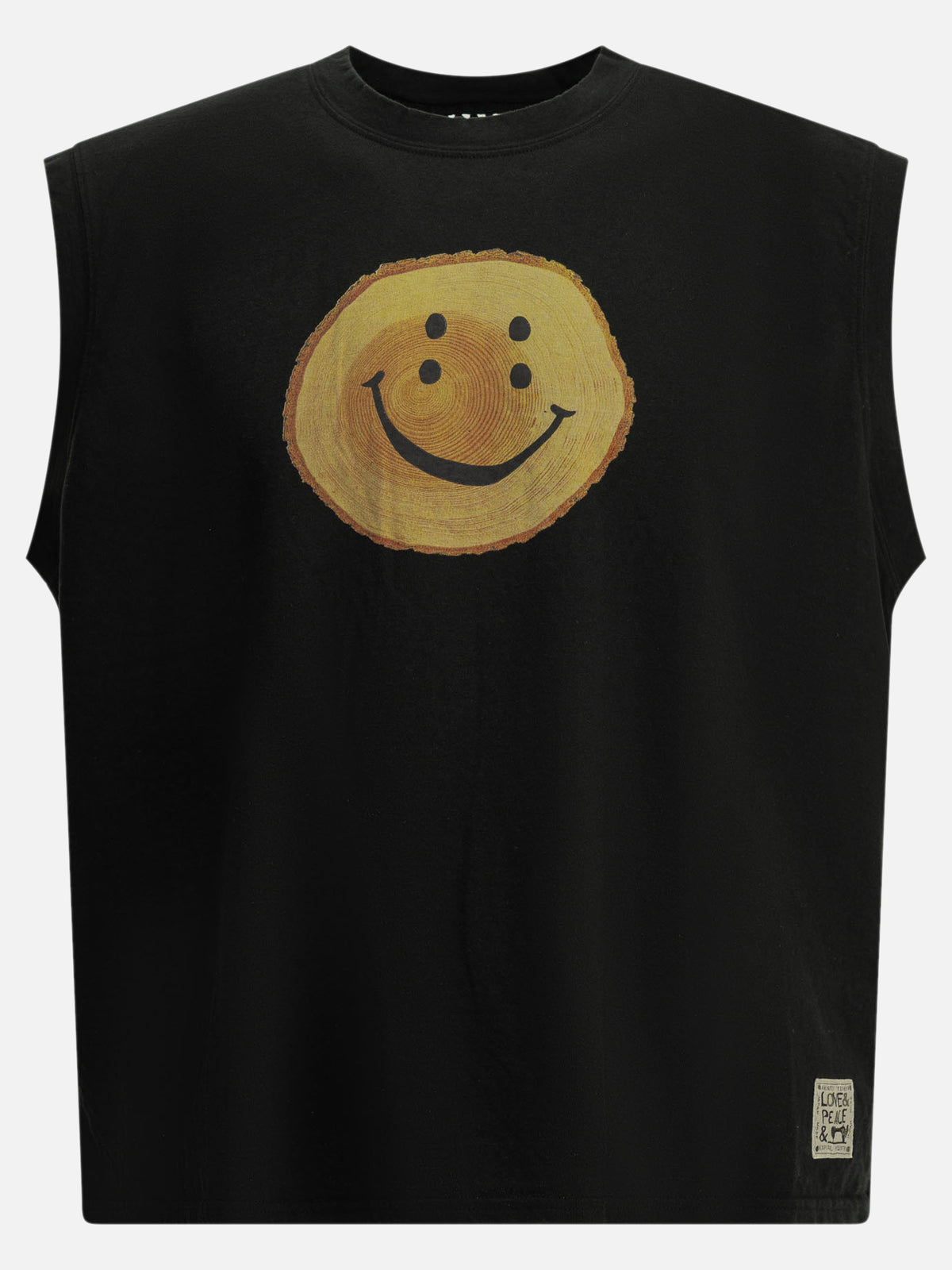 KAPITAL "Tree Trunk Rainbow" Crew-Neck T-Shirt Black

