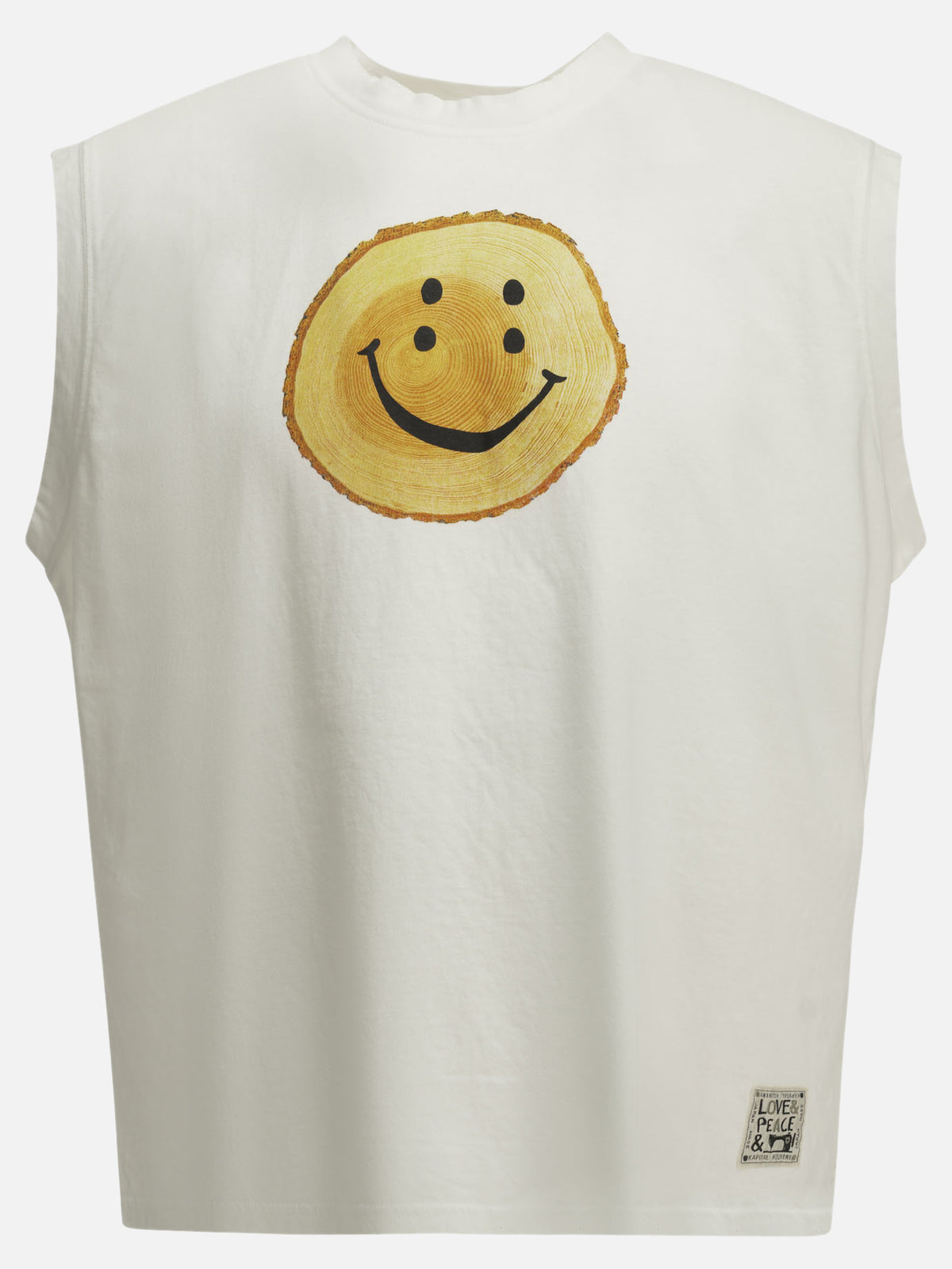 KAPITAL "Tree Trunk Rainbow" Crew-Neck T-Shirt White - VIETTI