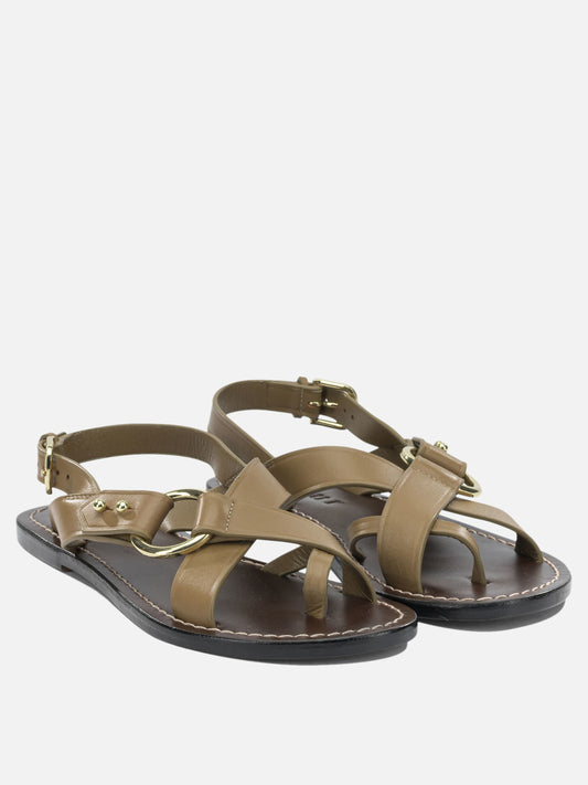 Flat sandals 100% leather  Bronze - Soeur Women | VIETTI Online Store | 2
