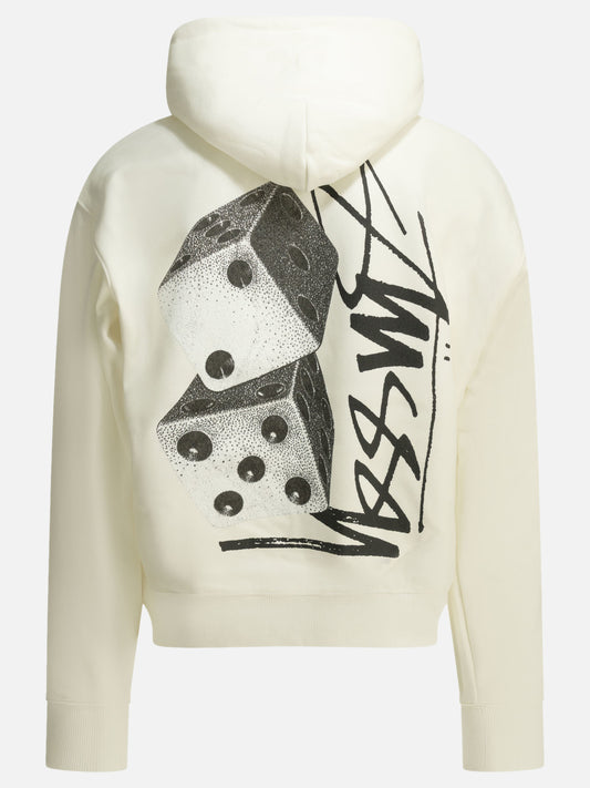Stüssy "Dice" Zip-Up Sweatshirt White

