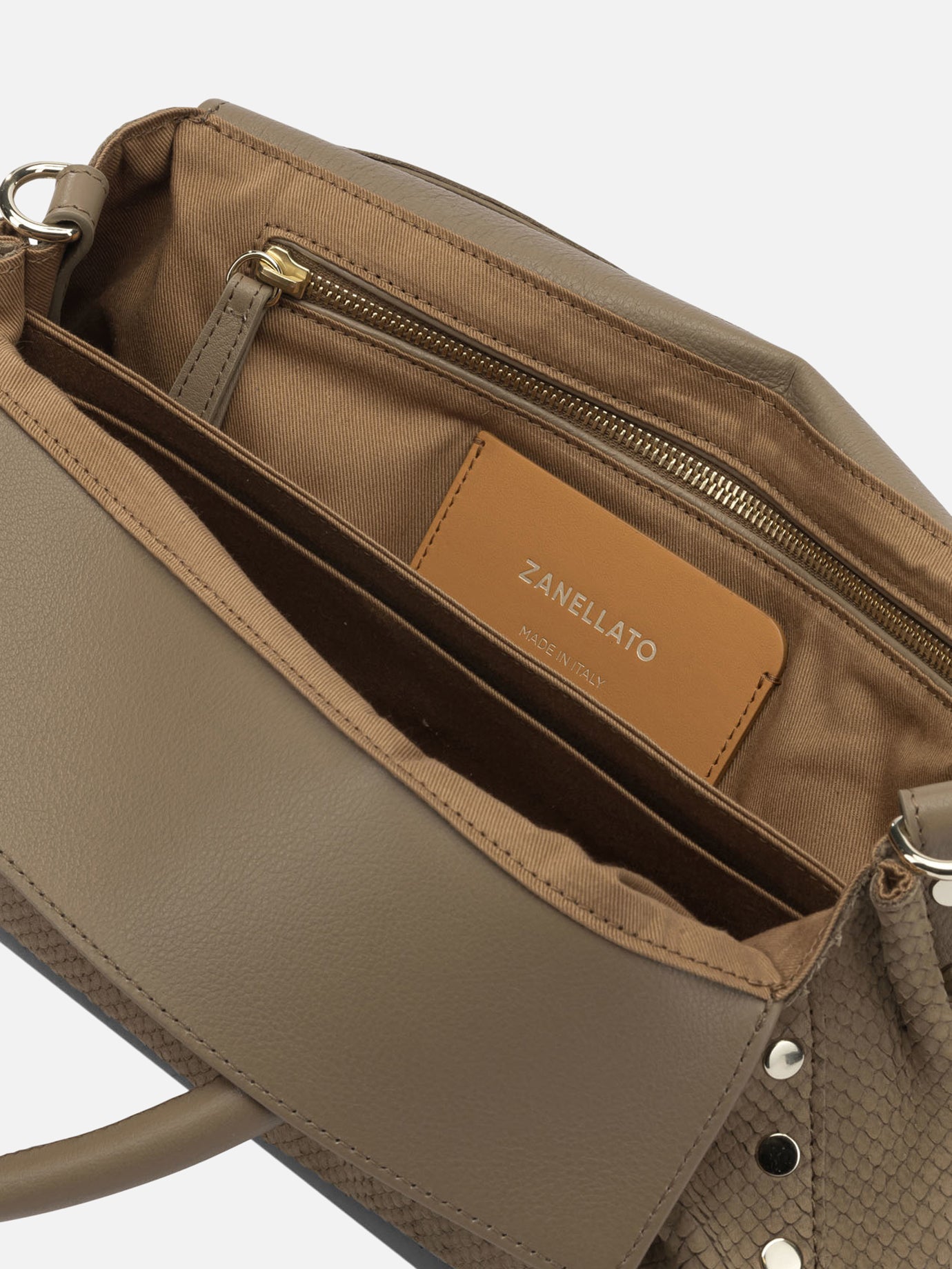 Medium bags 100% bovine leather - Lining: 100% cotton  Beige - Zanellato Women | PDP | VIETTI Online Store | thumbnail_5