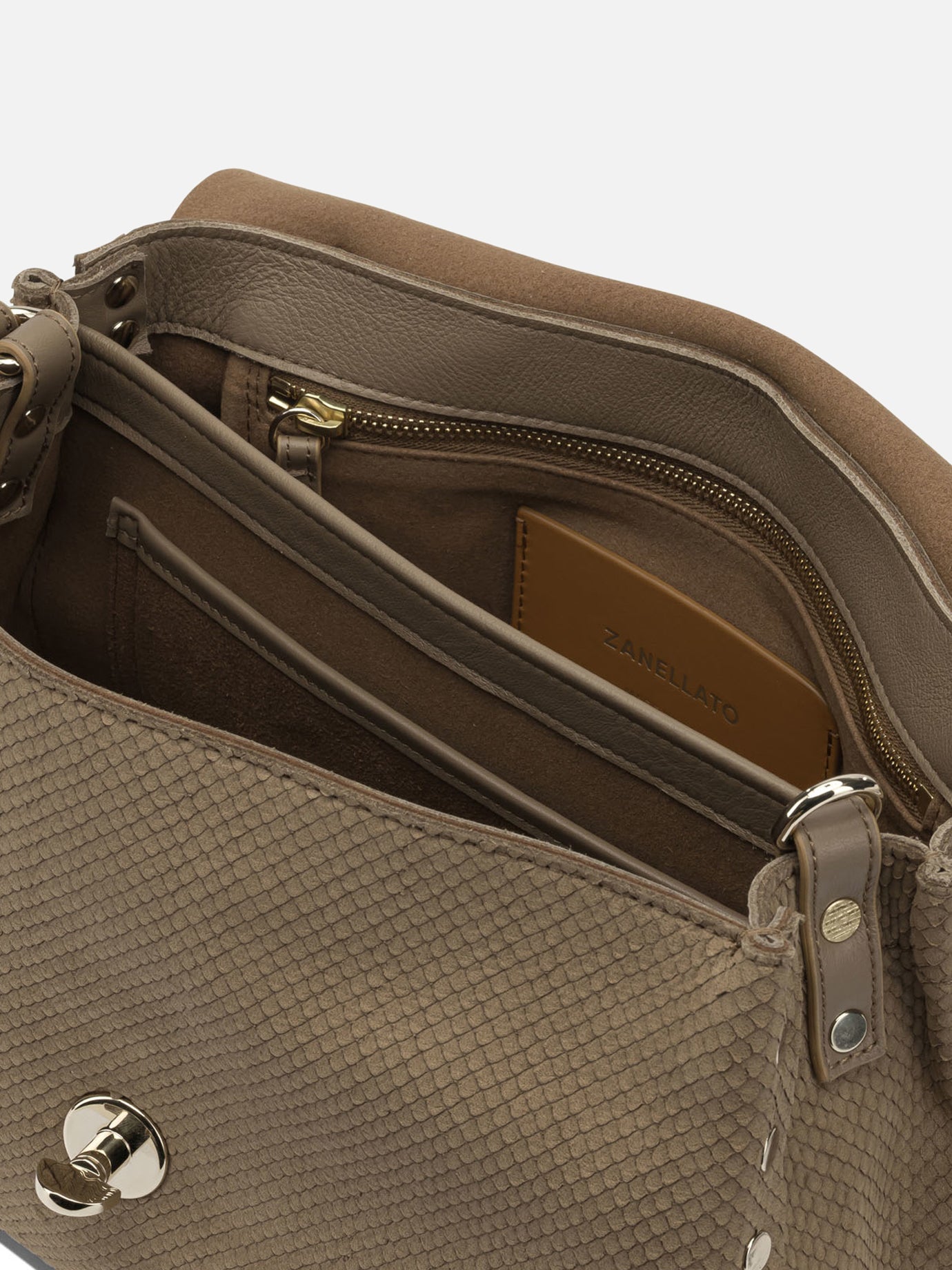 Medium bags 100% bovine leather - Lining: 100% polyester  Beige - Zanellato Women | PDP | VIETTI Online Store | thumbnail_5