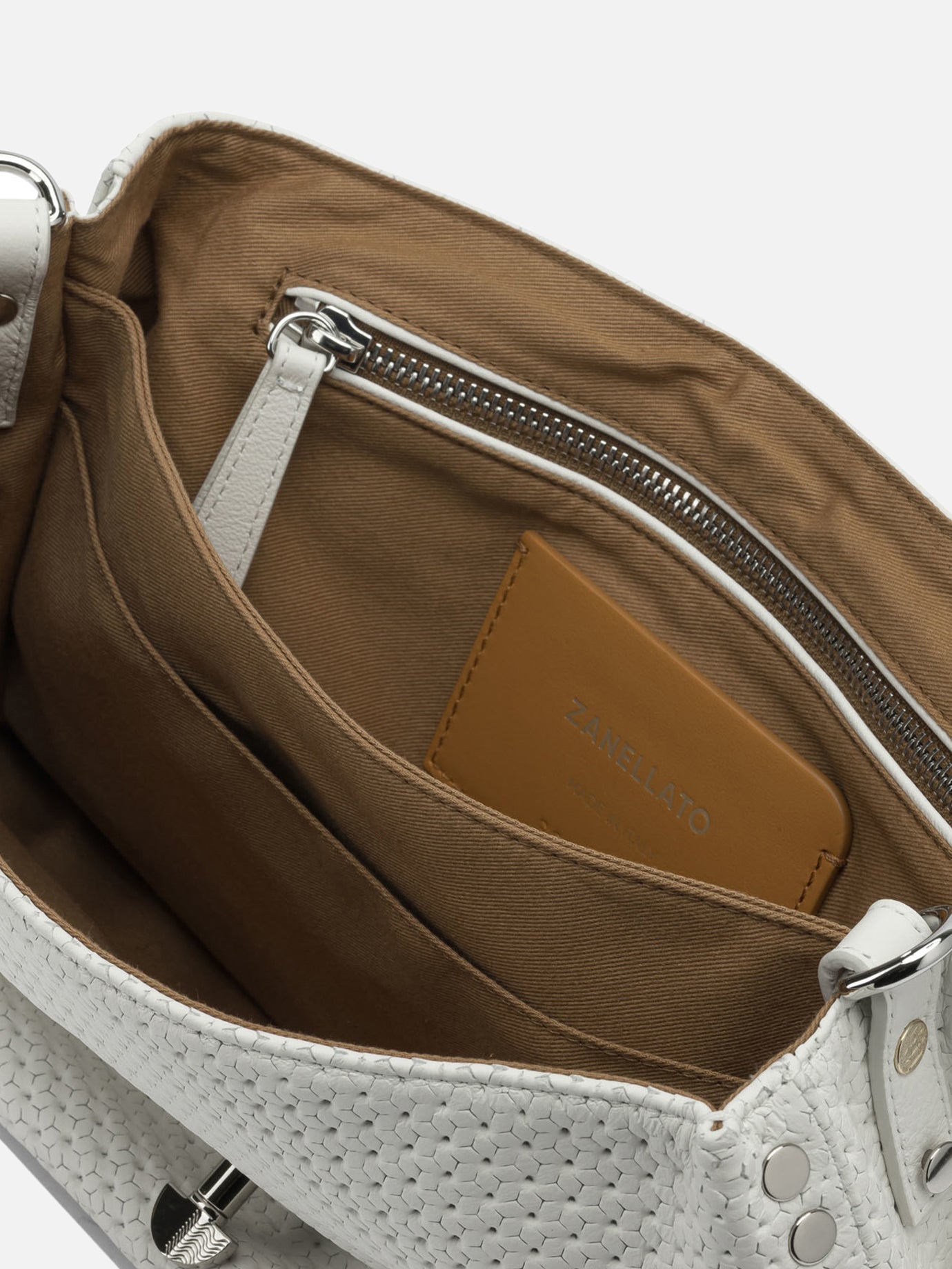 Medium bags 100% bovine leather - Lining: 100% cotton  White - Zanellato Women | PDP | VIETTI Online Store | thumbnail_5