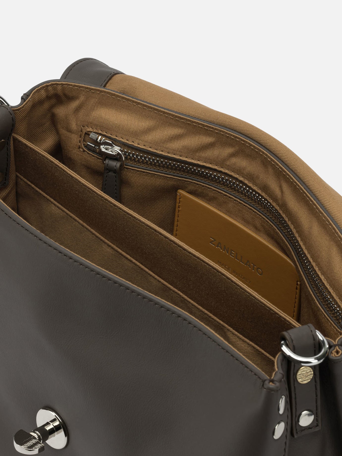 Medium bags 100% bovine leather - Lining: 100% cotton  Brown - Zanellato Women | PDP | VIETTI Online Store | thumbnail_5