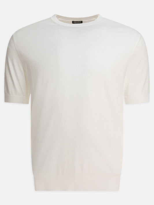Crewneck t-shirts Solid colour  White - Zegna Men | PLP | VIETTI Online Store 
