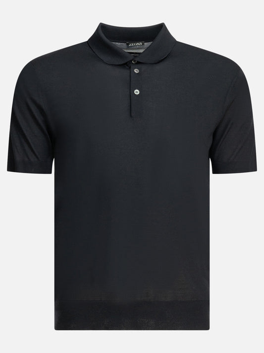 Polo con bottoni Solid colour  Blu - Zegna Uomo | PLP | VIETTI Online Store 
