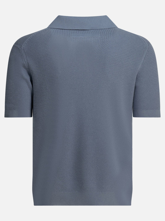 Polo senza bottoni Textured knit  Azzurro - Zegna Uomo | VIETTI Online Store | 2
