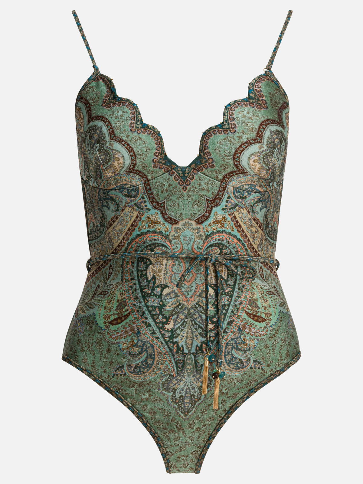 Zimmermann "Wanderlust Scallop" swimsuit Green