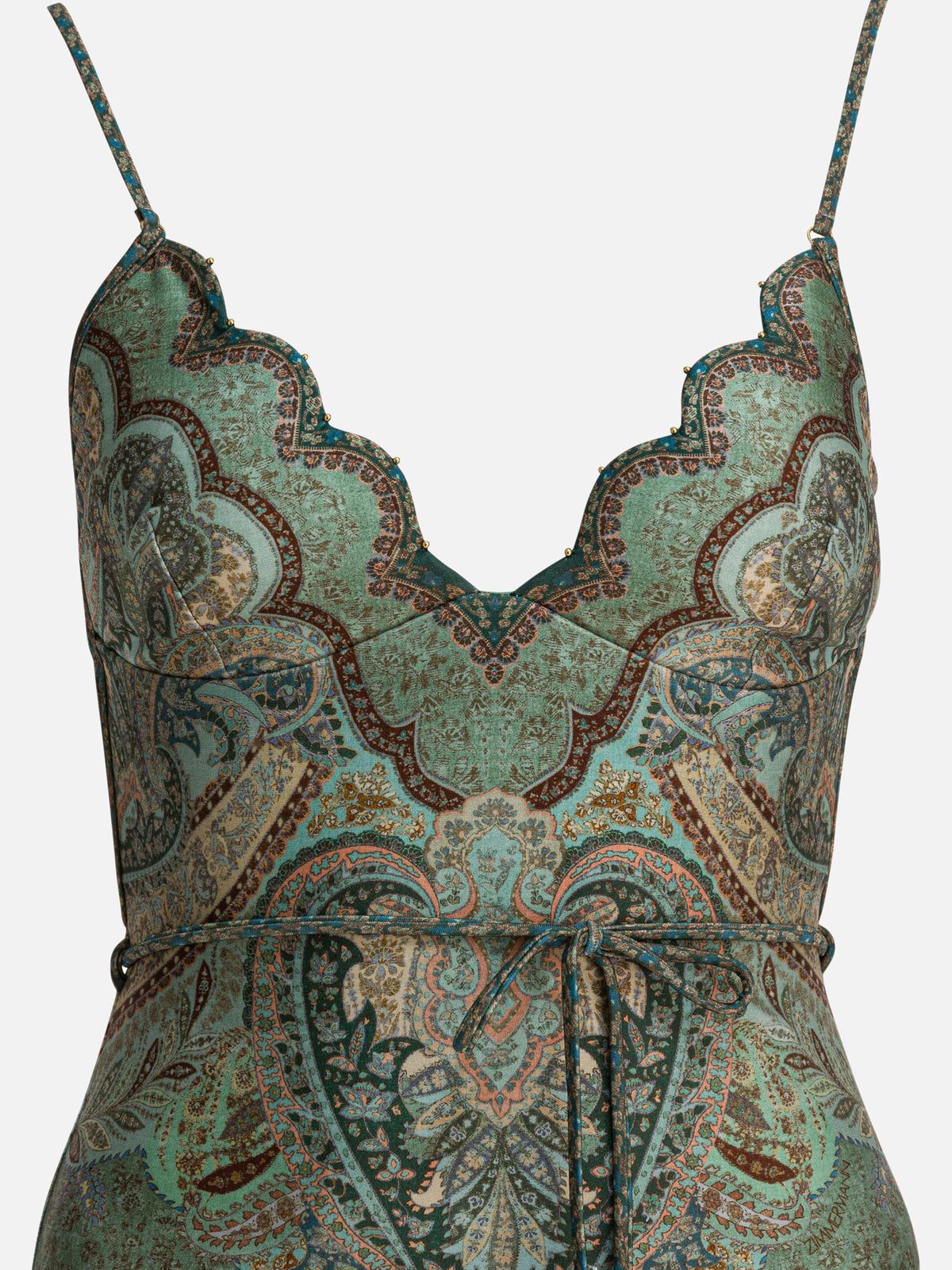 Zimmermann Costume intero "Wanderlust Scallop" Verde - VIETTI