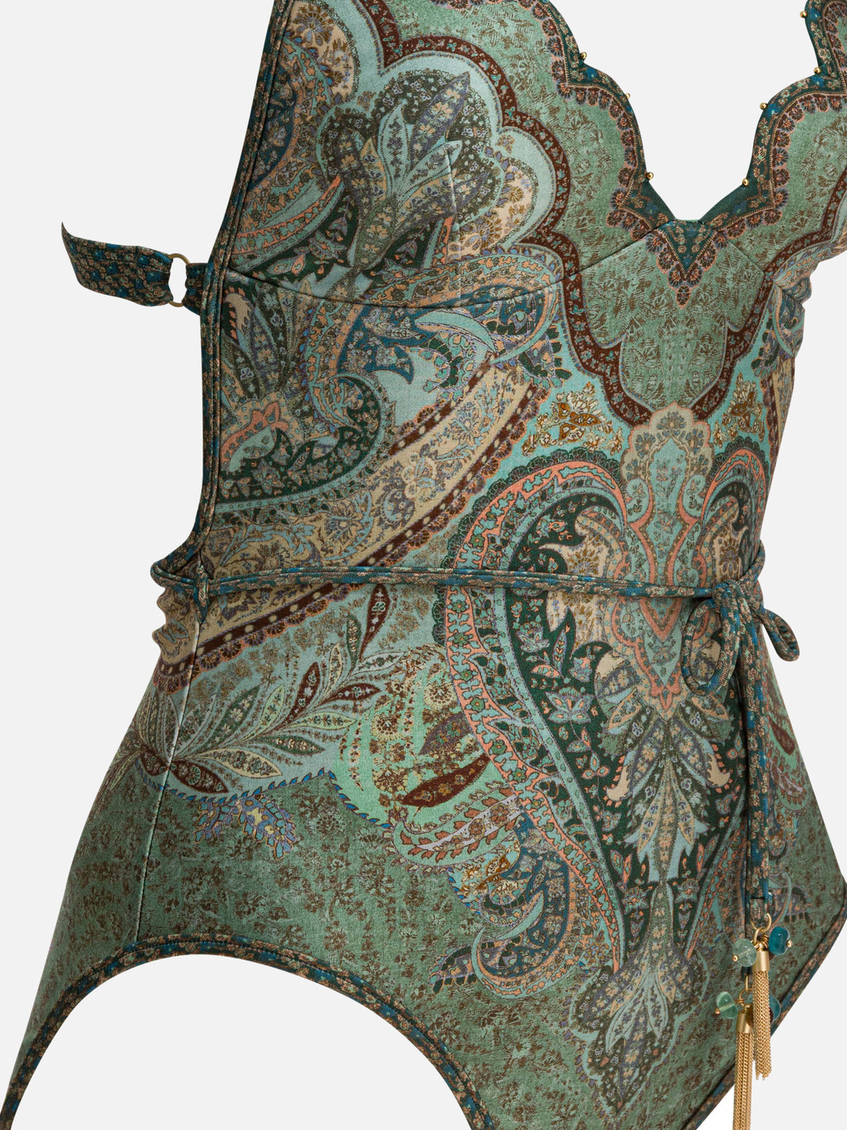 Zimmermann "Wanderlust Scallop" swimsuit Green