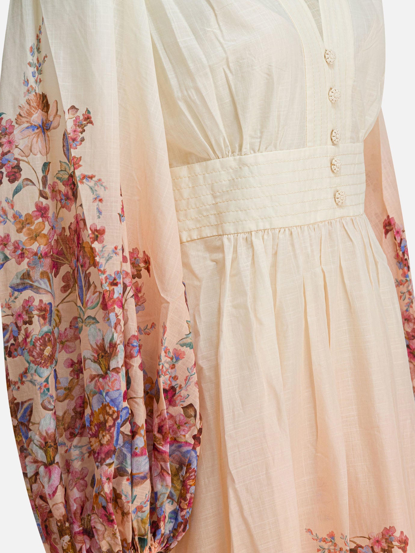Zimmermann - Ivory Floral Cotton Dress Zimmermann - Ivory Floral Cotton Dress