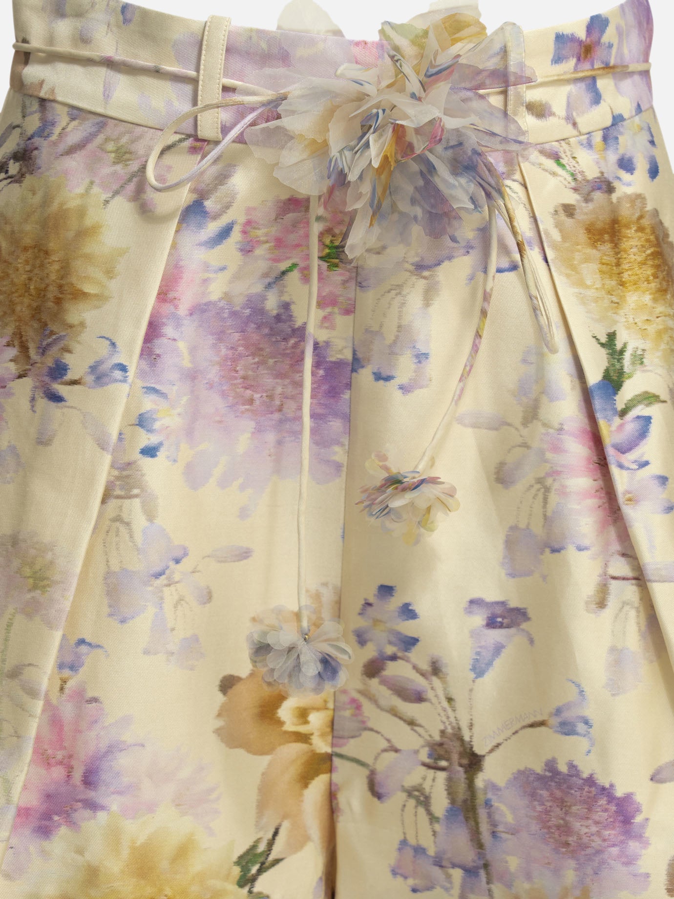 Drawstring shorts Floral  White - Zimmermann Women | PDP | VIETTI Online Store | thumbnail_3