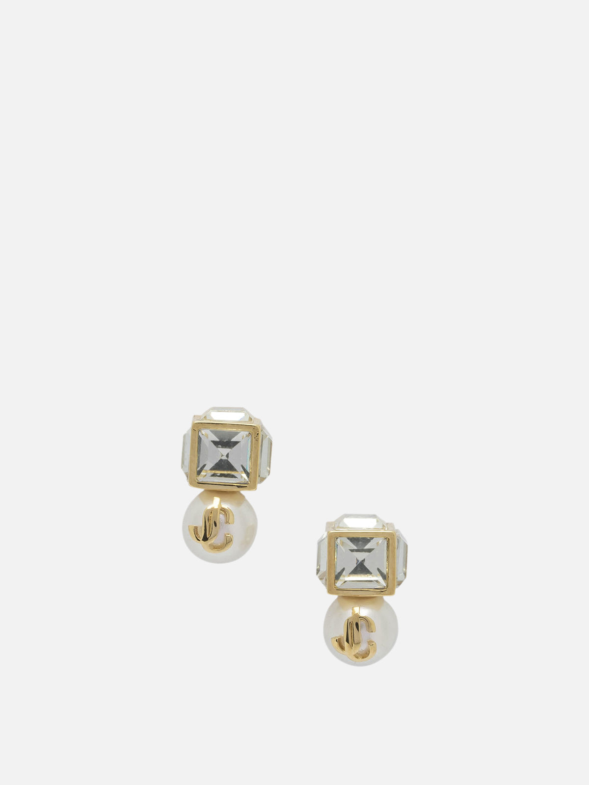 Jimmy Choo "JC Pearl Cube" Earrings Gold - VIETTI