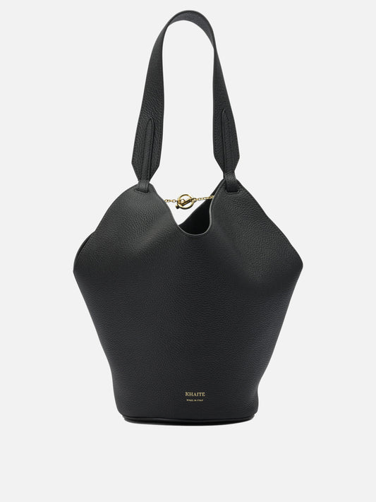 Khaite "Lotus Mini" Small Shoulder Bag Black

