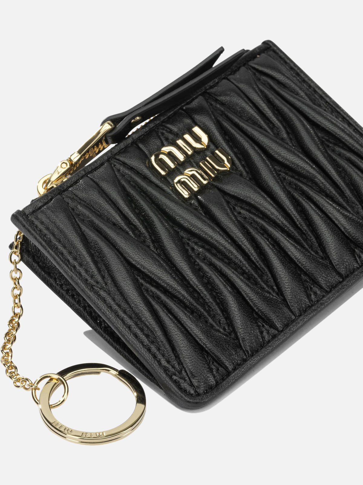 Miu Miu Quilted nappa leather cardholder Black