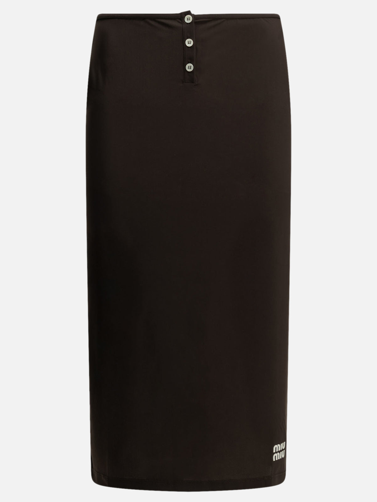 Miu Miu Midi skirt with logo Brown - VIETTI