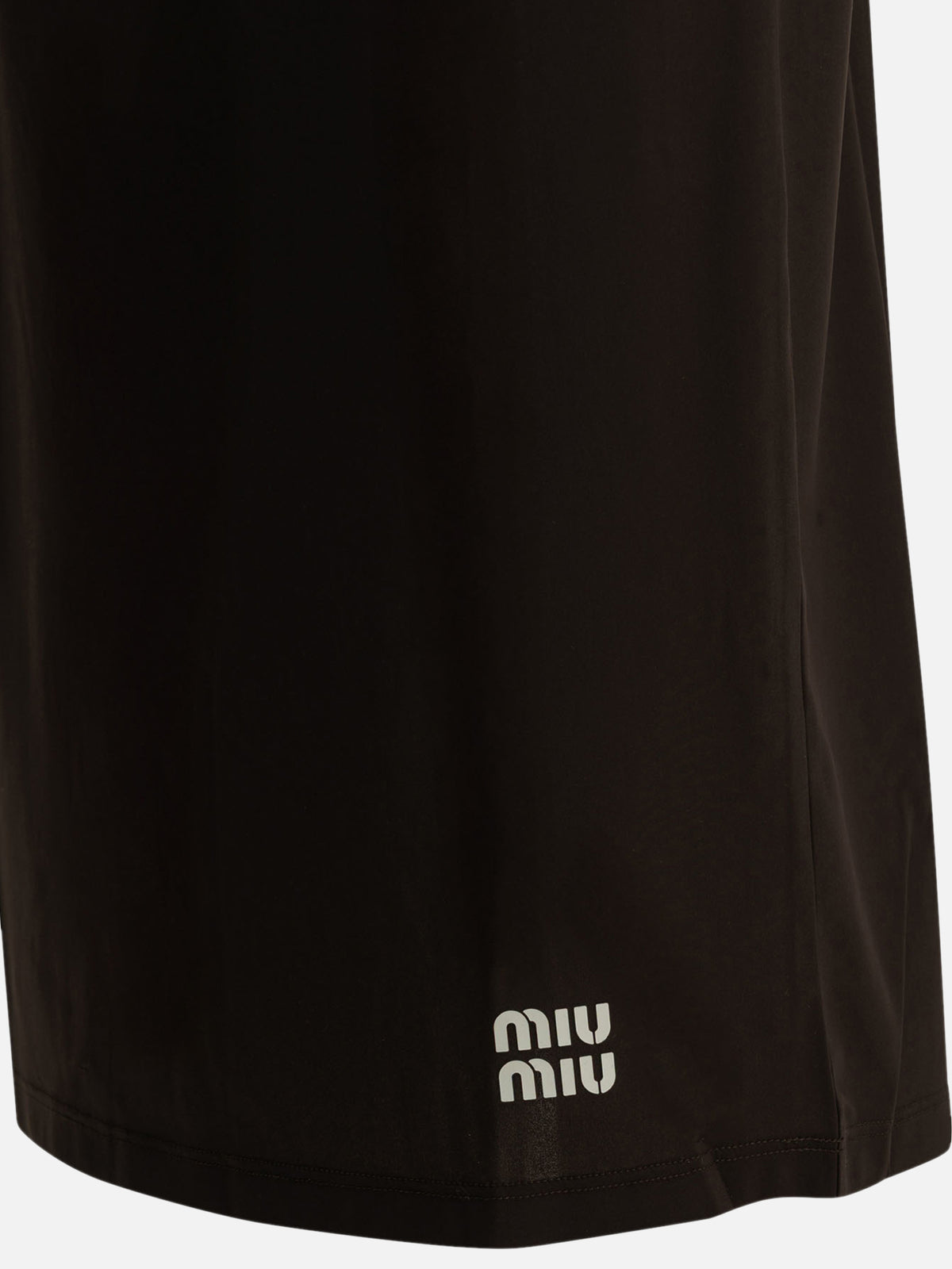 Miu Miu Midi skirt with logo Brown