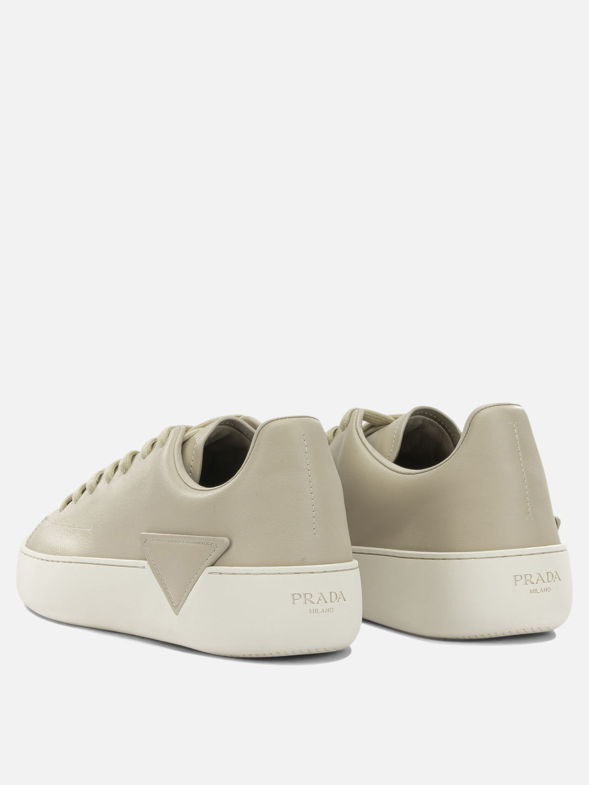 Prada "Court" Low-Top Sneakers Beige